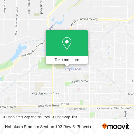 Mapa de Hohokam Stadium Section 103 Row 5