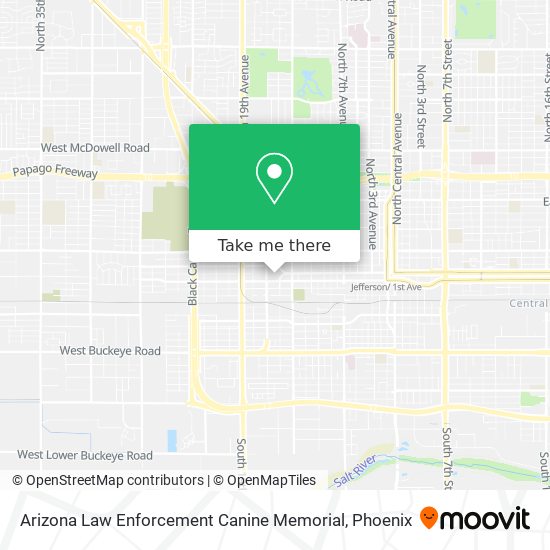 Mapa de Arizona Law Enforcement Canine Memorial