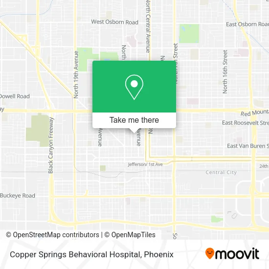 Copper Springs Behavioral Hospital map