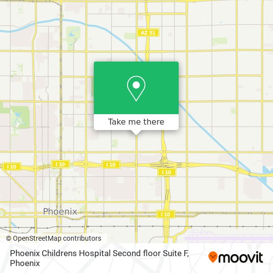 Mapa de Phoenix Childrens Hospital Second floor Suite F
