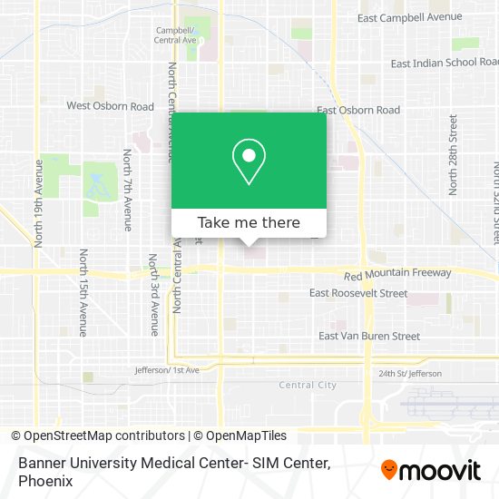 Banner University Medical Center- SIM Center map