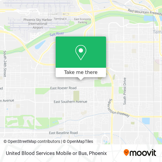United Blood Services Mobile or Bus map