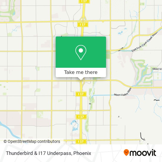 Thunderbird & I17 Underpass map