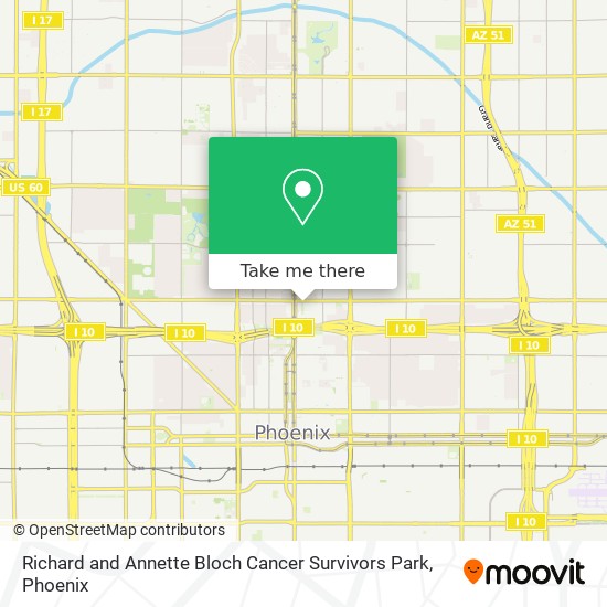 Mapa de Richard and Annette Bloch Cancer Survivors Park