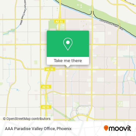 Mapa de AAA Paradise Valley Office