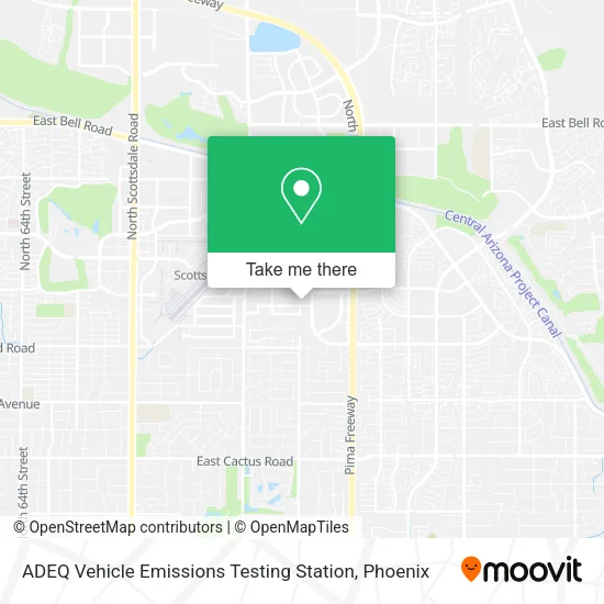 ADEQ Vehicle Emissions Testing Station map