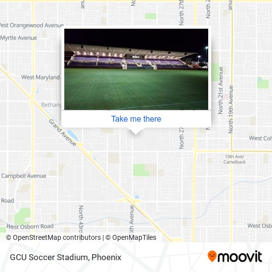 GCU Soccer Stadium map