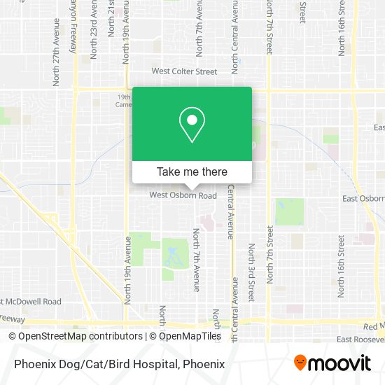 Phoenix Dog/Cat/Bird Hospital map
