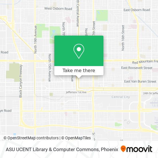 ASU UCENT Library & Computer Commons map