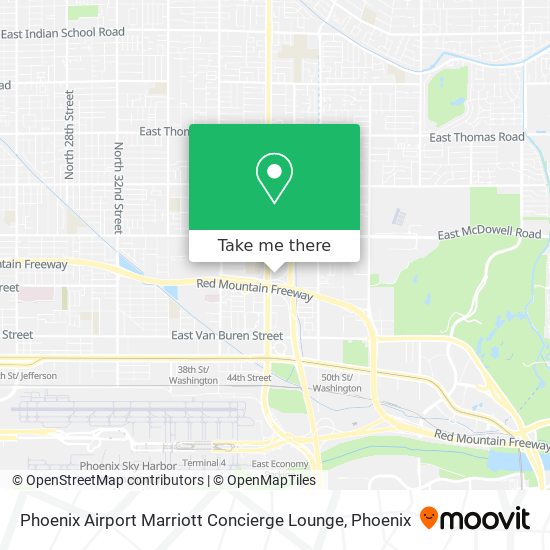 Phoenix Airport Marriott Concierge Lounge map