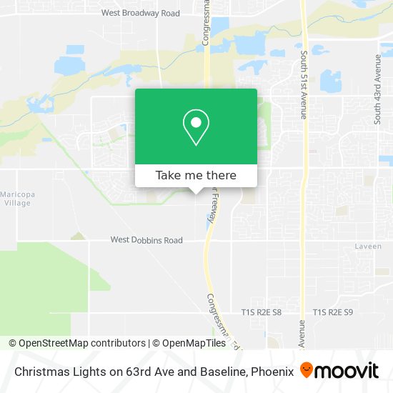Christmas Lights on 63rd Ave and Baseline map