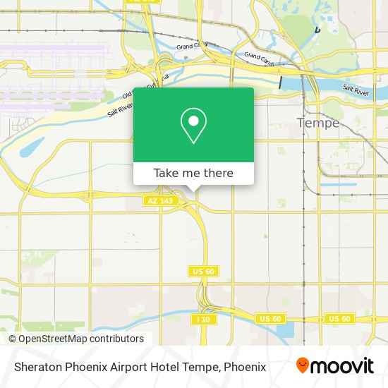 Sheraton Phoenix Airport Hotel Tempe map