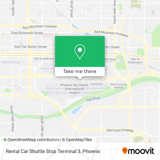 Rental Car Shuttle Stop Terminal 3 map