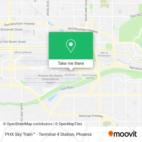 Mapa de PHX Sky Train™ - Terminal 4 Station