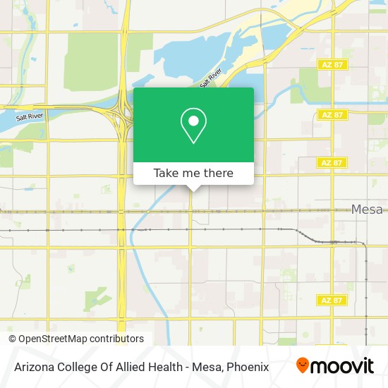 Arizona College Of Allied Health - Mesa map