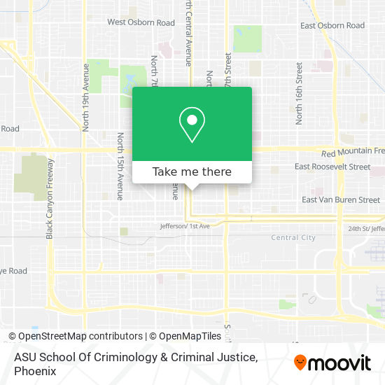 Mapa de ASU School Of Criminology & Criminal Justice