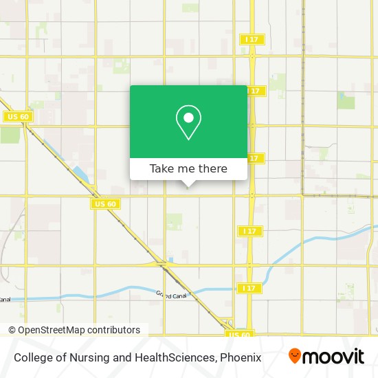 College of Nursing and HealthSciences map