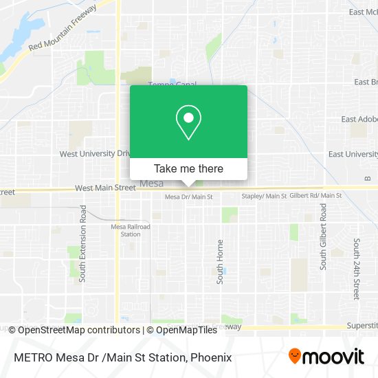 Mapa de METRO Mesa Dr /Main St Station