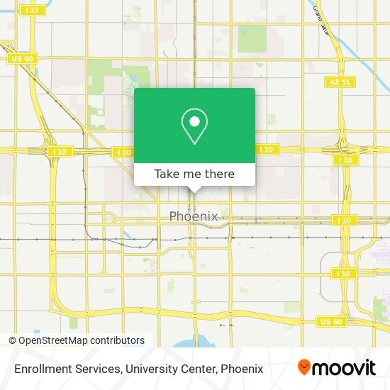 Enrollment Services, University Center map