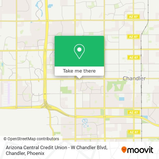 Mapa de Arizona Central Credit Union - W Chandler Blvd, Chandler