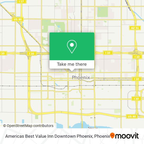 Mapa de Americas Best Value Inn Downtown Phoenix