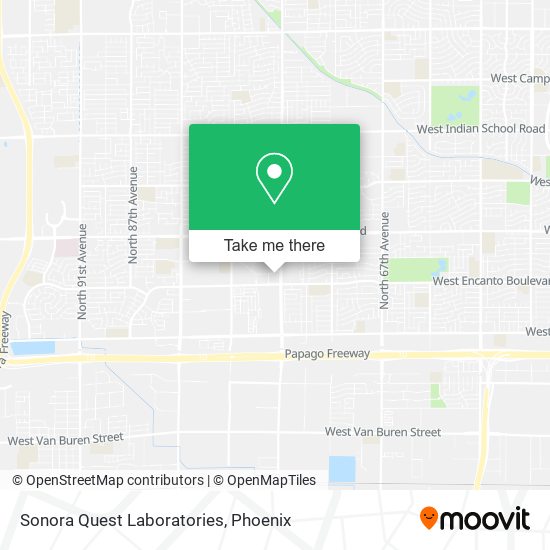 Mapa de Sonora Quest Laboratories