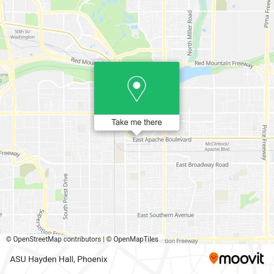 ASU Hayden Hall map