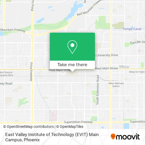 Evit Main Campus Map How To Get To East Valley Institute Of Technology (Evit) Main Campus In  Mesa By Bus Or Light Rail?