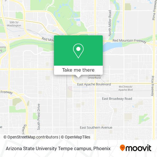 Mapa de Arizona State University Tempe campus