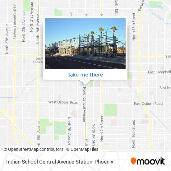 Mapa de Indian School Central Avenue Station