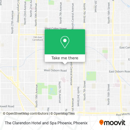 The Clarendon Hotel and Spa Phoenix map