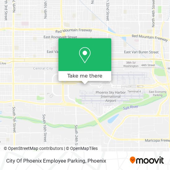 Mapa de City Of Phoenix Employee Parking