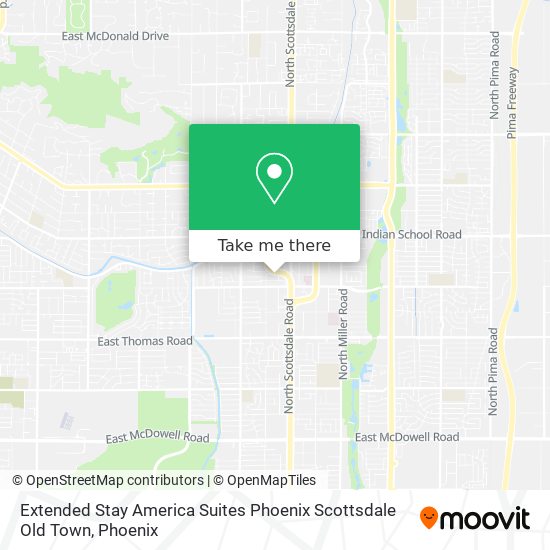Mapa de Extended Stay America Suites Phoenix Scottsdale Old Town