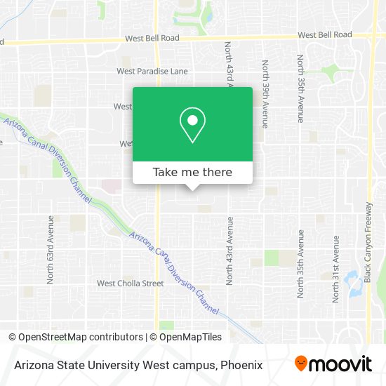 Mapa de Arizona State University West campus