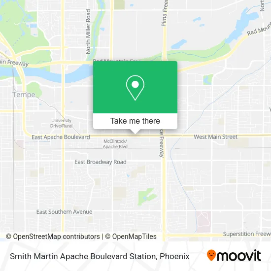 Smith Martin Apache Boulevard Station map