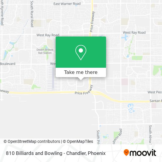 810 Billiards and Bowling - Chandler map
