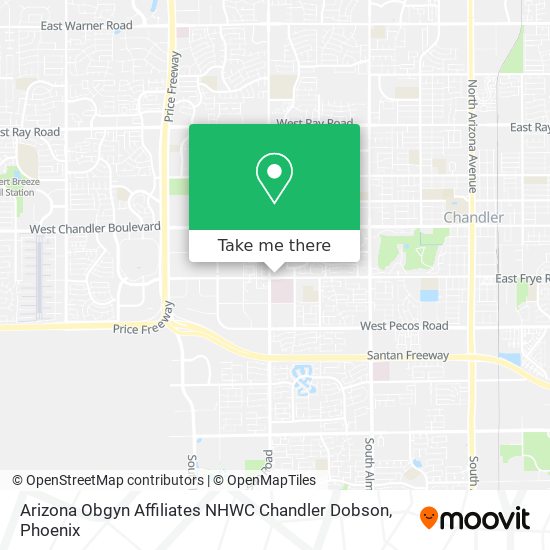 Arizona Obgyn Affiliates NHWC Chandler Dobson map