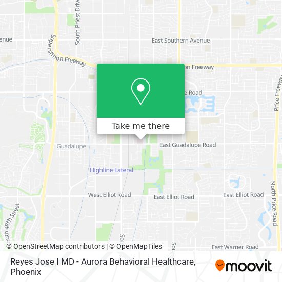 Reyes Jose I MD - Aurora Behavioral Healthcare map