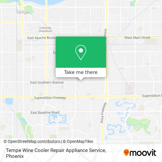 Mapa de Tempe Wine Cooler Repair Appliance Service