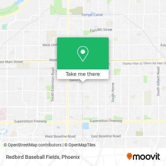 Redbird Baseball Fields map