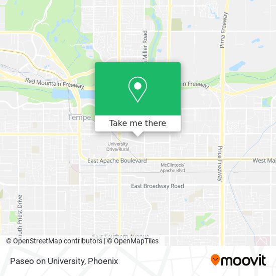 Paseo on University map