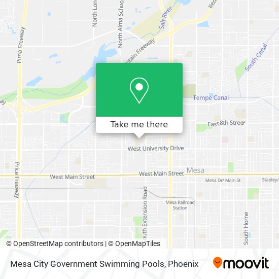 Mesa City Government Swimming Pools map