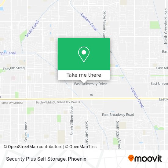 Mapa de Security Plus Self Storage