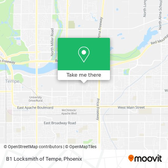 B1 Locksmith of Tempe map