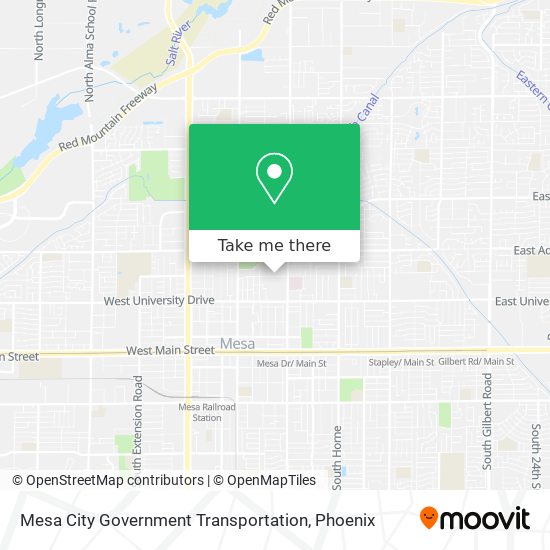 Mesa City Government Transportation map