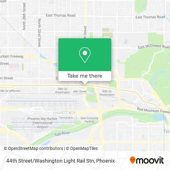 44th Street / Washington Light Rail Stn map