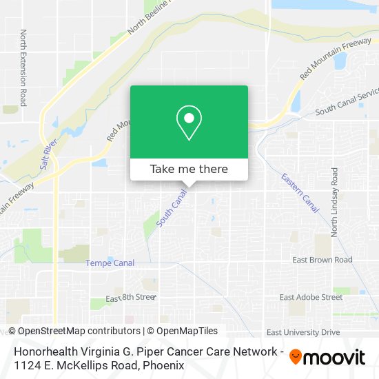 Mapa de Honorhealth Virginia G. Piper Cancer Care Network - 1124 E. McKellips Road