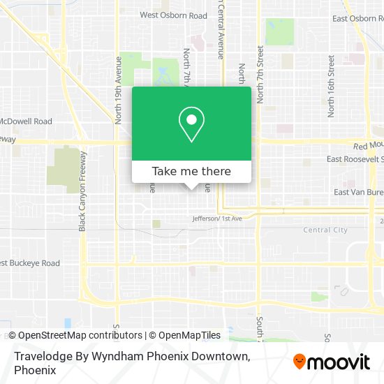 Mapa de Travelodge By Wyndham Phoenix Downtown