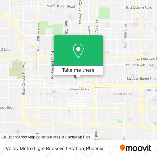 Mapa de Valley Metro Light Roosevelt Station