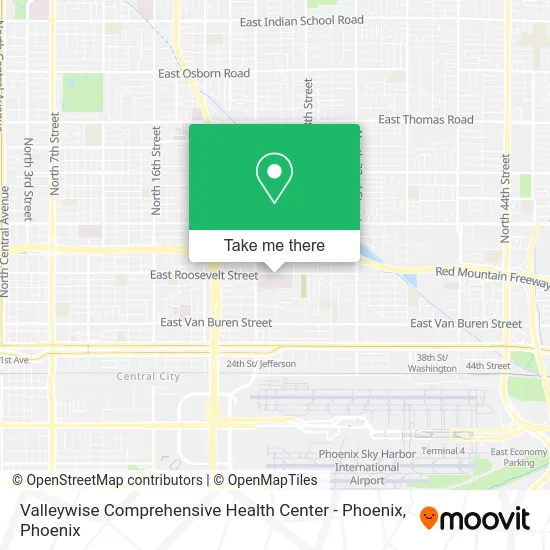Valleywise Comprehensive Health Center - Phoenix map